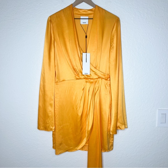 ACLER Martin Dress Pumpkin Orange Wrap Asymmetric size 8 NWT - Picture 6 of 12